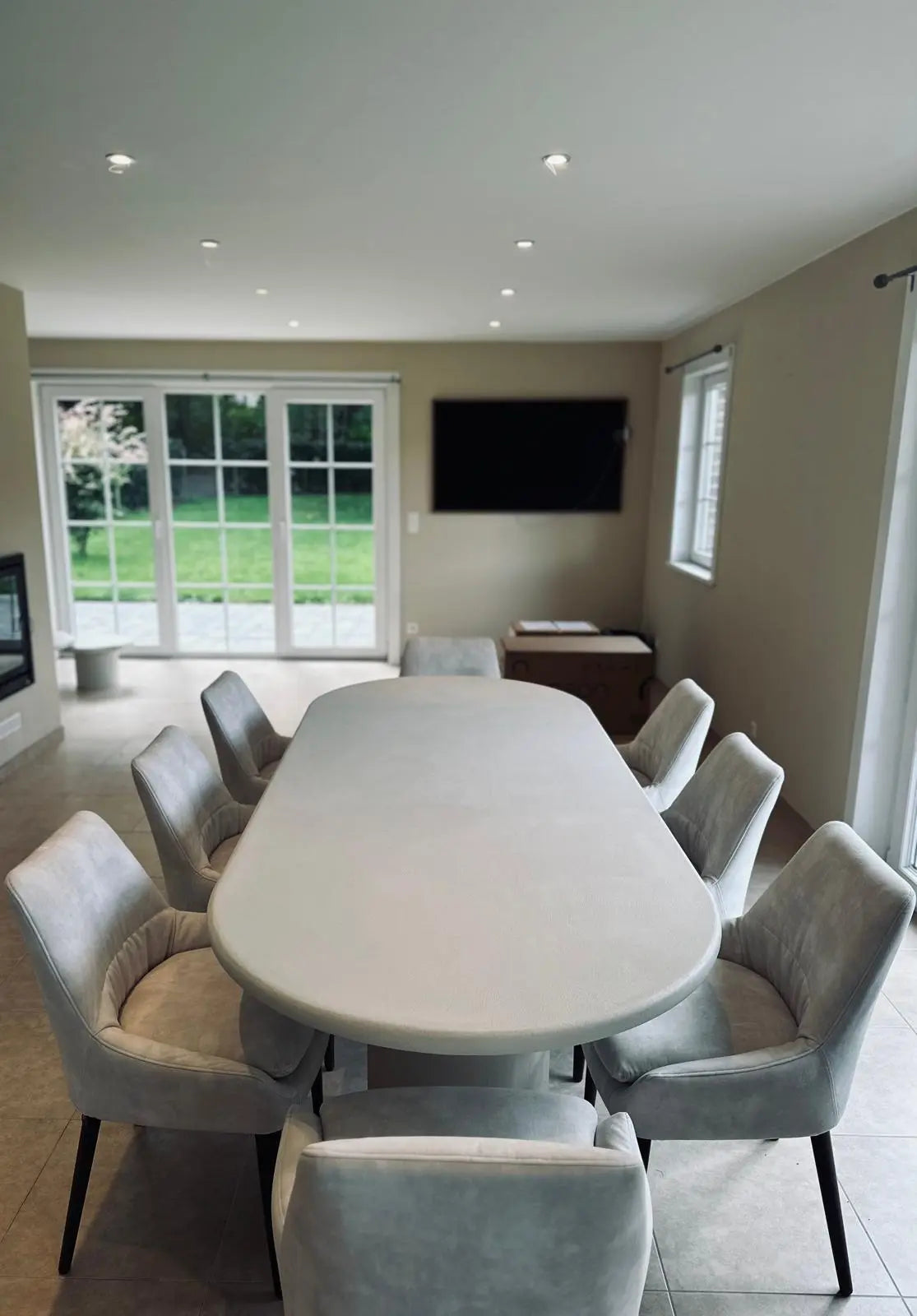 Table en Mortex® – Bernard pied double - NUAGE