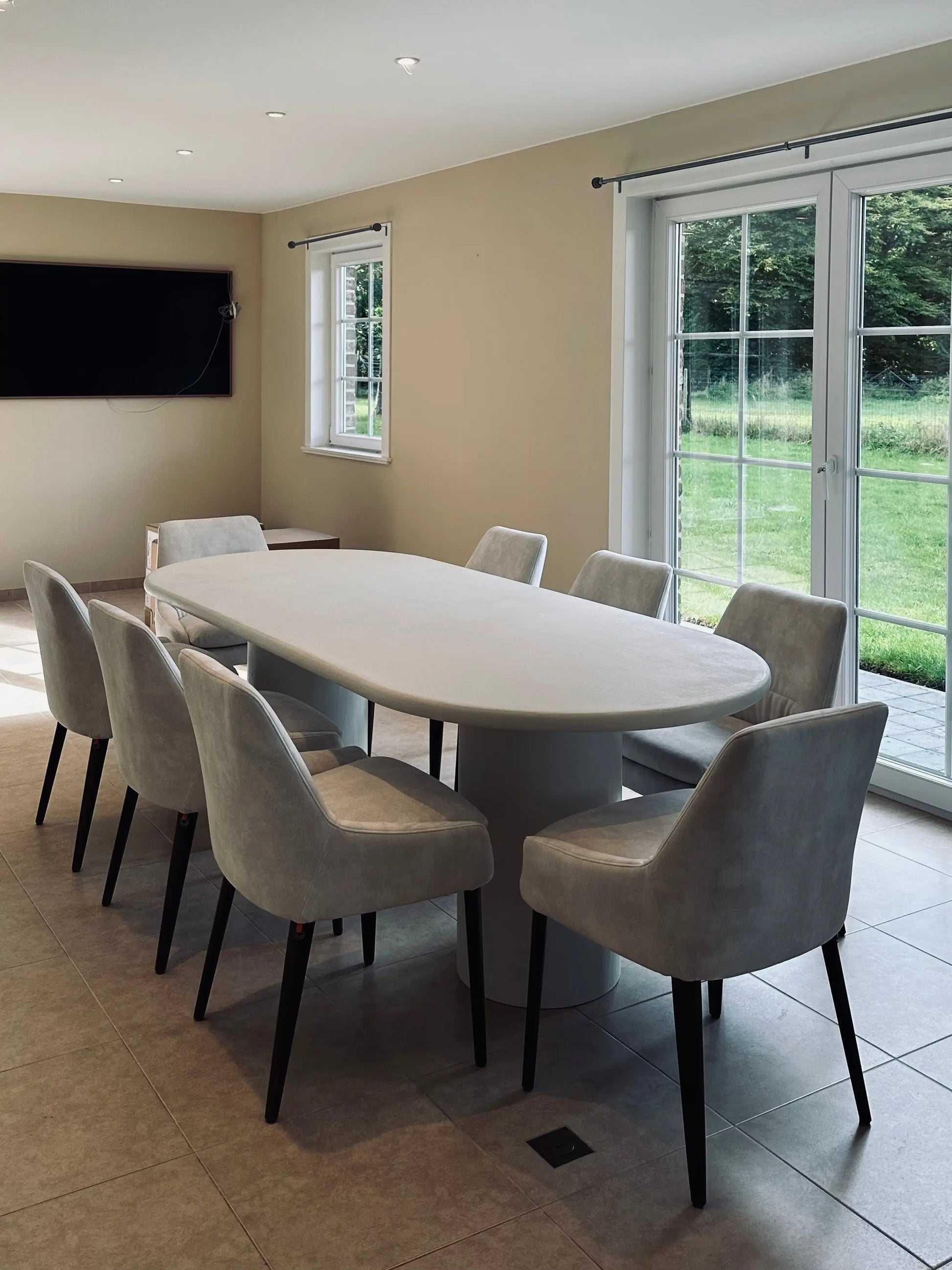 Table en Mortex® – Bernard pied double - NUAGE