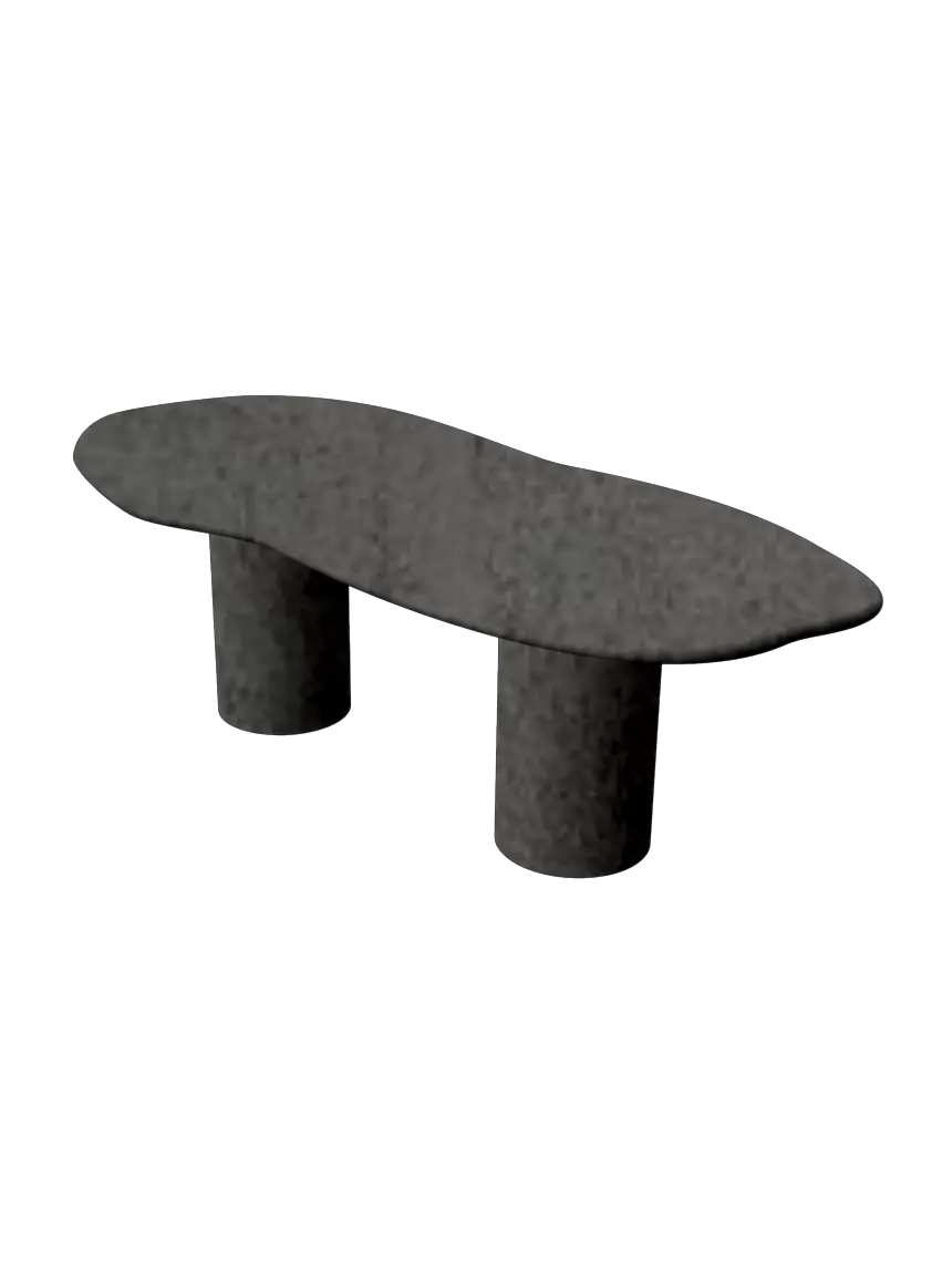 Vue latérale — table à manger Mortex® Charlotte fabriquée en Belgique