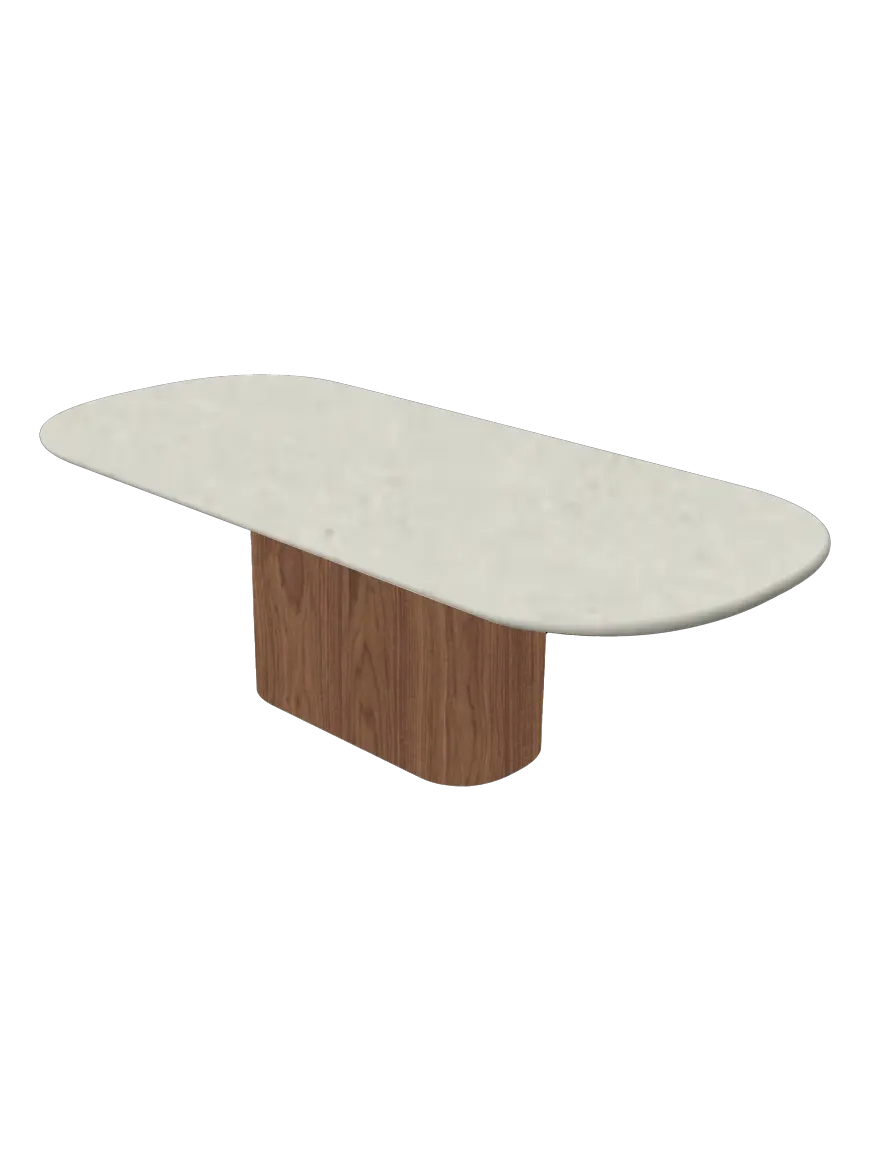 Table en Mortex® Hyppolyte Noyer Nuage