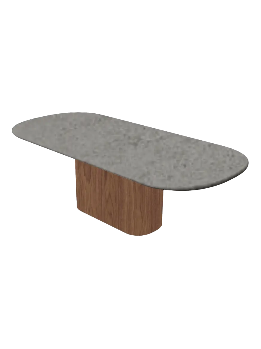 Table en Mortex® Hyppolyte Noyer Nuage