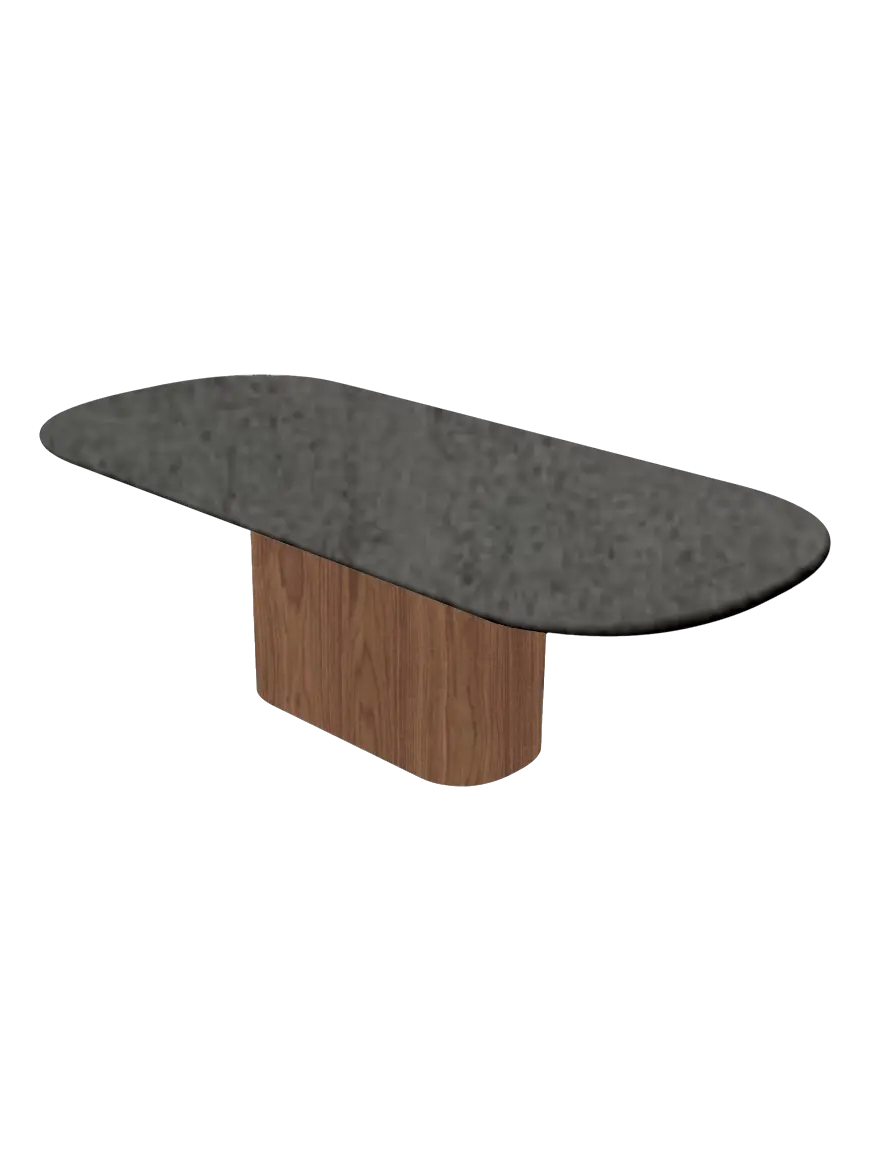 Table en Mortex® Hyppolyte Noyer Nuage
