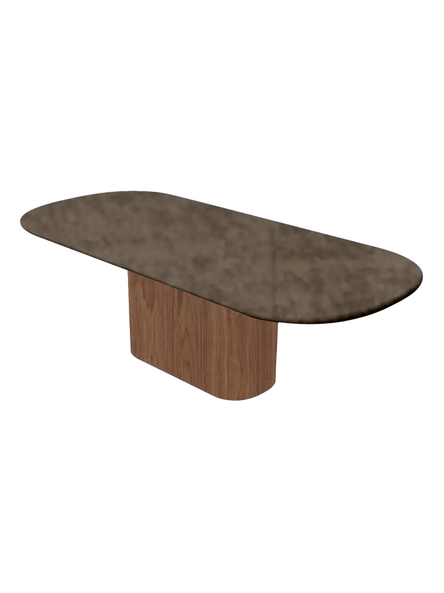Table en Mortex® Hyppolyte Noyer Nuage