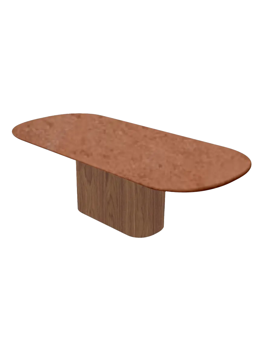 Table en Mortex® Hyppolyte Noyer Nuage