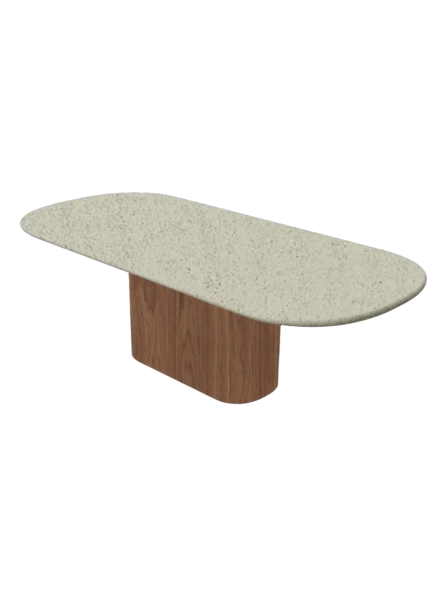 Table en Mortex® Hyppolyte Noyer Nuage