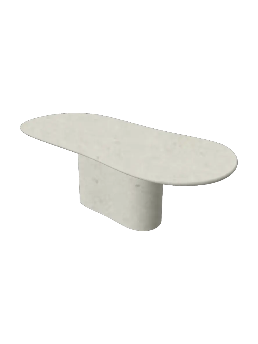 Table à manger en Mortex® Nuage pied central — design artisanal belge