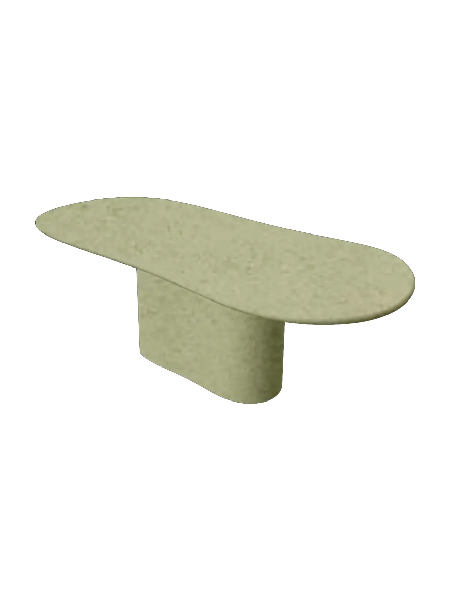 Table à manger Nuage pied central en situation — intérieur design belge