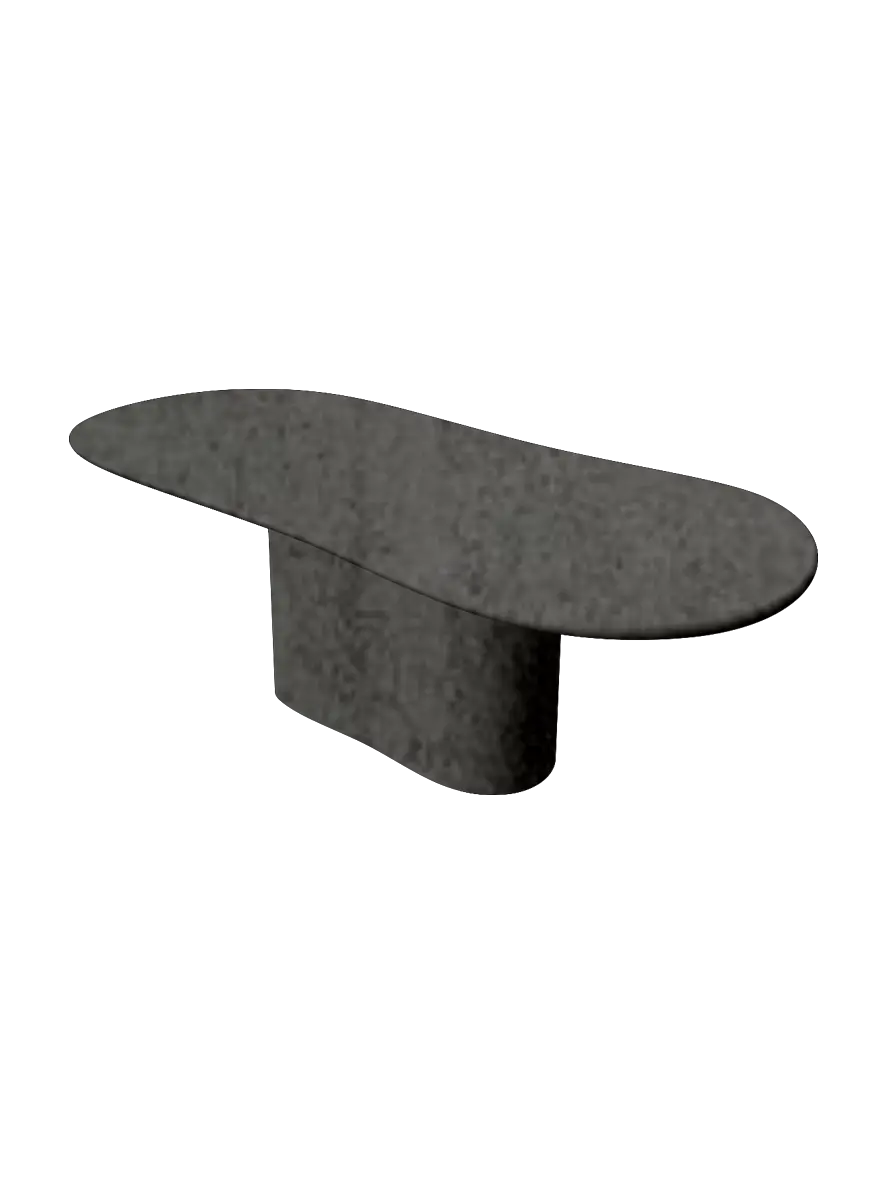 Angle alternatif — table à manger Nuage pied central béton ciré haut de gamme