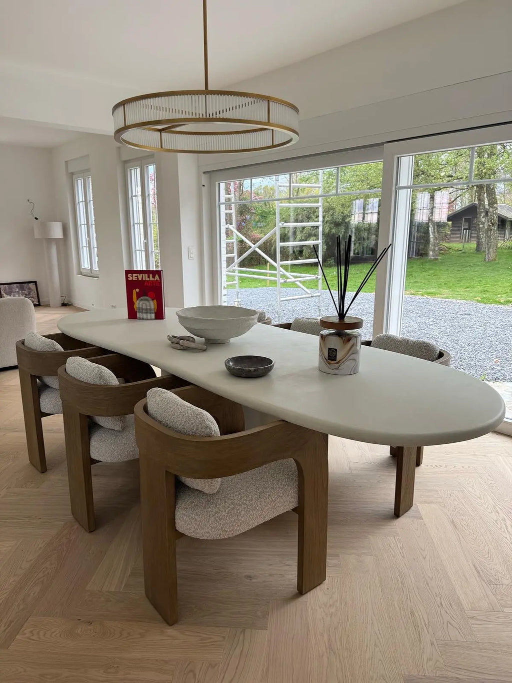Table en Mortex® Nuage pied central Nuage